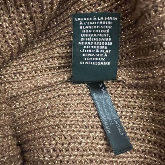 Lauren Ralph Lauren Women Sleeveless Knit Tunic Sweater Metallic Gold Size NWT M - Picture 8 of 11